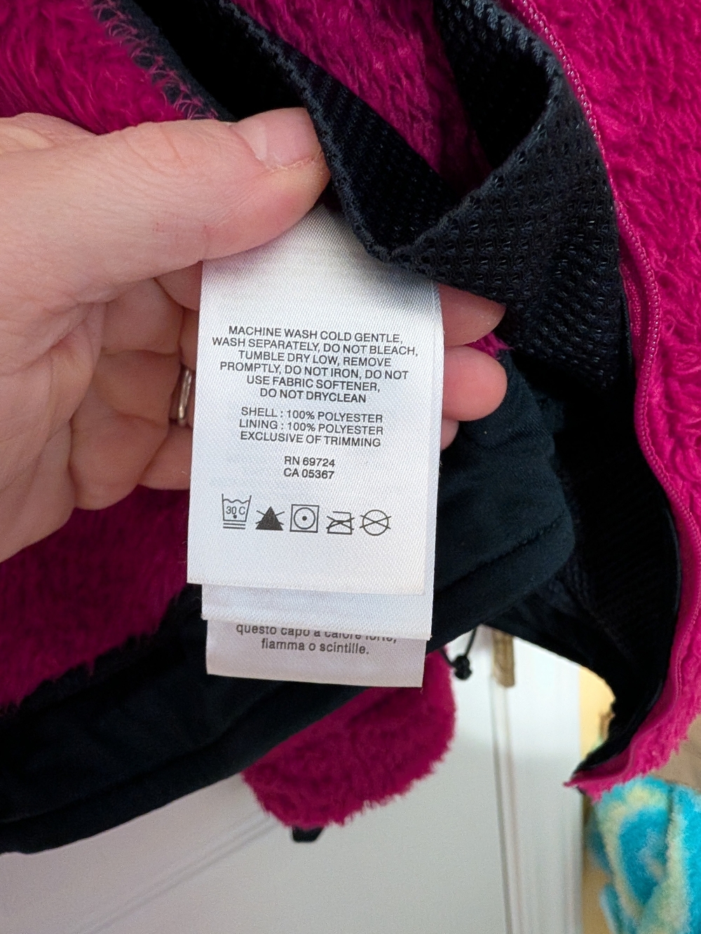 Women's Raspberry Teddy Jacket with Contrast Panels - Picture 11 of 12